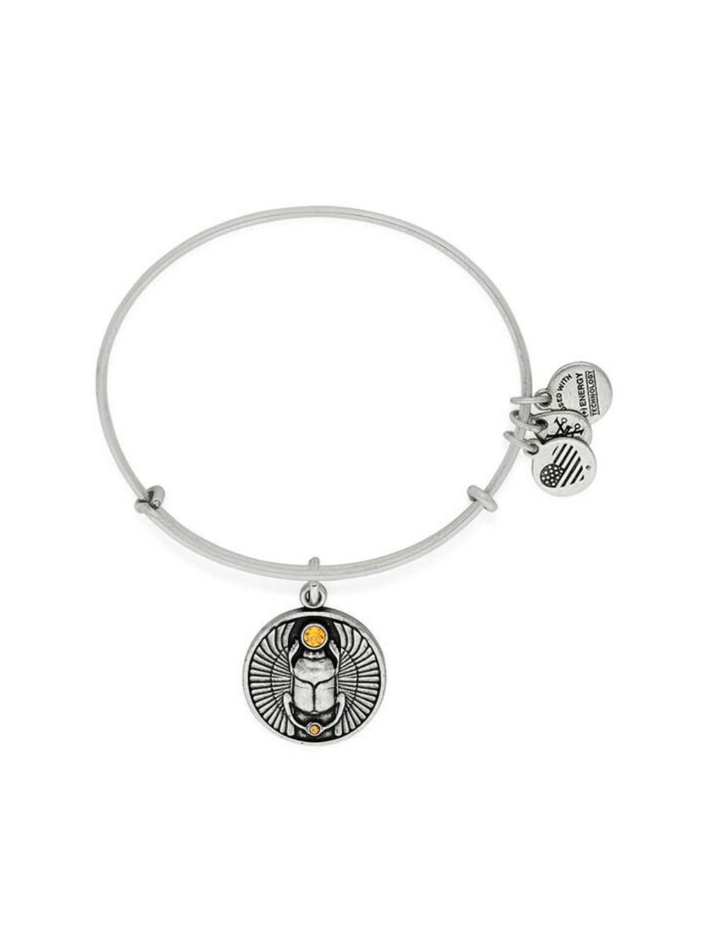 Alex and Ani Scarab Bangle Bracelet - Silver with Gold Accent